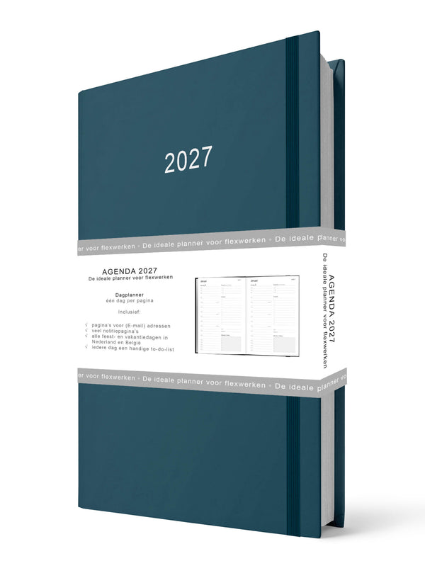 Thuiswerkagenda 2027 A5 blauw