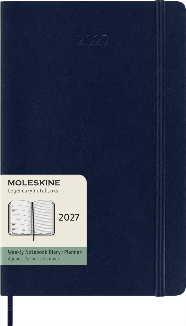 Moleskine Weekplanner Large 2027 Sapphire Blue Soft Cover