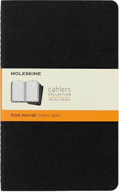 Moleskin Cahier Large notebook Ruled Black (3 stuks)