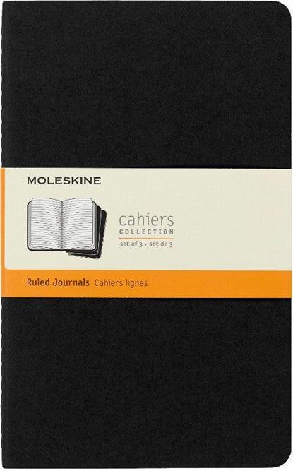 Moleskin Cahier Large notebook Ruled Black (3 stuks)