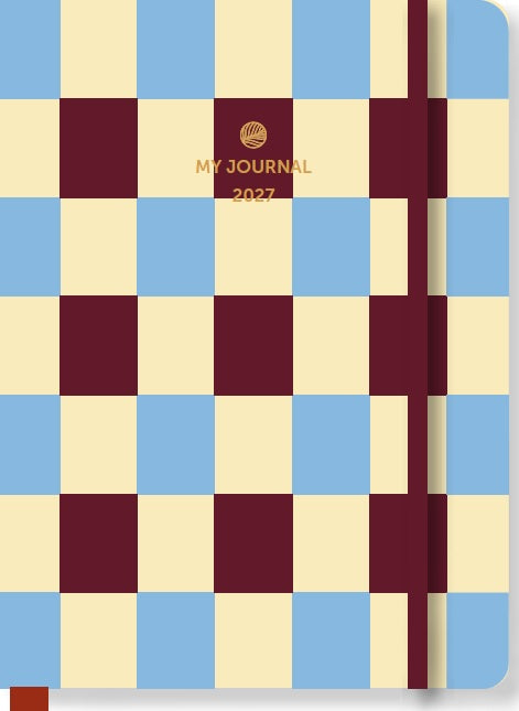 My Journal A6 Agenda 2027 - Checked Blauw Vanille Chocolade