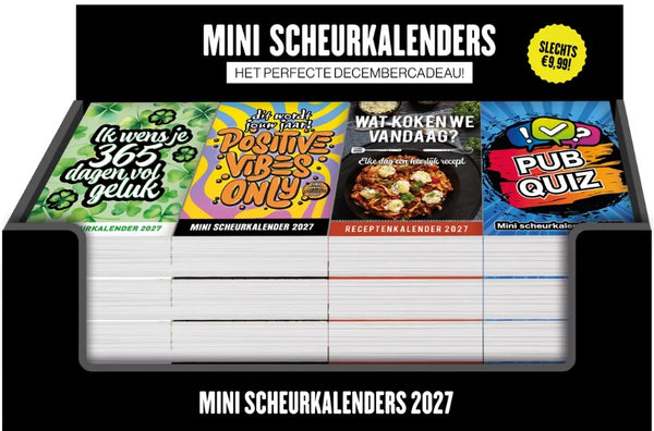 Display: mini scheurkalenders 2027 (4x 4 exemplaren)