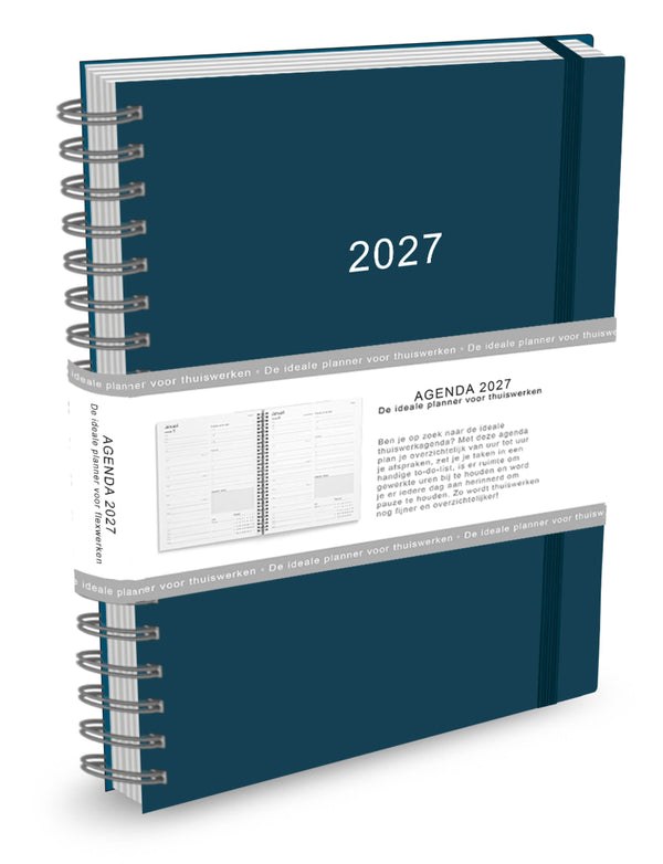 Thuiswerkagenda 2027 groot (A4) blauw