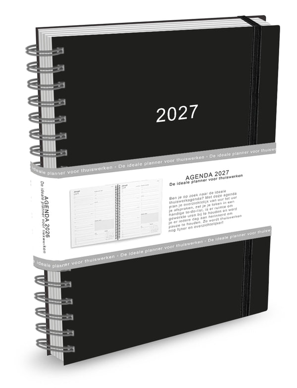 Thuiswerkagenda 2027 groot (A4) zwart