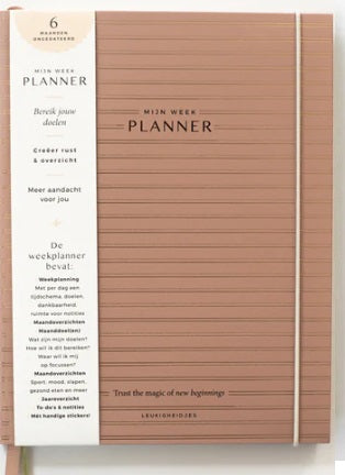 Mijn week planner (6 maanden ongedateerd) - Leukigheidjes - oudroze