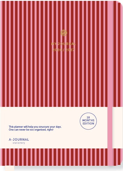 My Journal Diary 2026-2027 Stripes Pink 18 maanden