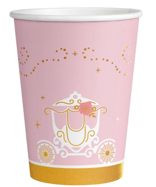Princess for a day 8 Papieren Bekertjes 250ml (6 stuks)