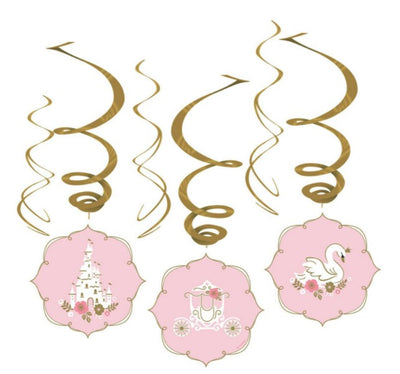 Princess for a day 6 Swirl decoratie (6 stuks)