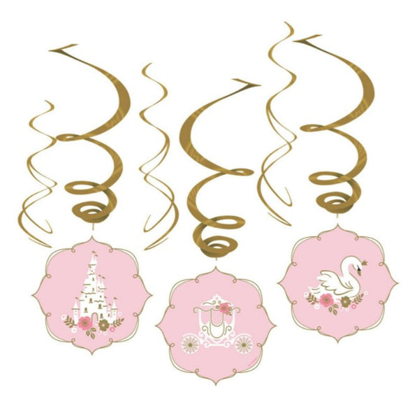 Princess for a day 6 Swirl decoratie (6 stuks)