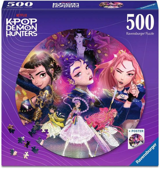 Ravensburger Kpop Demon Hunters Ronde puzzel - Puzzel - 500 stukjes - Vanaf 3 jaar