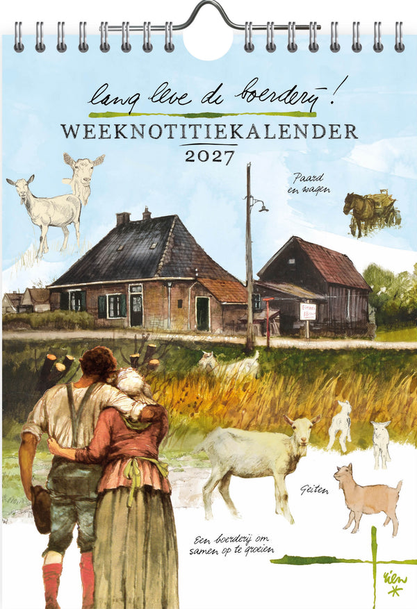 Rien Poortvliet weeknotitiekalender 2027 Lang leve de Boerderij