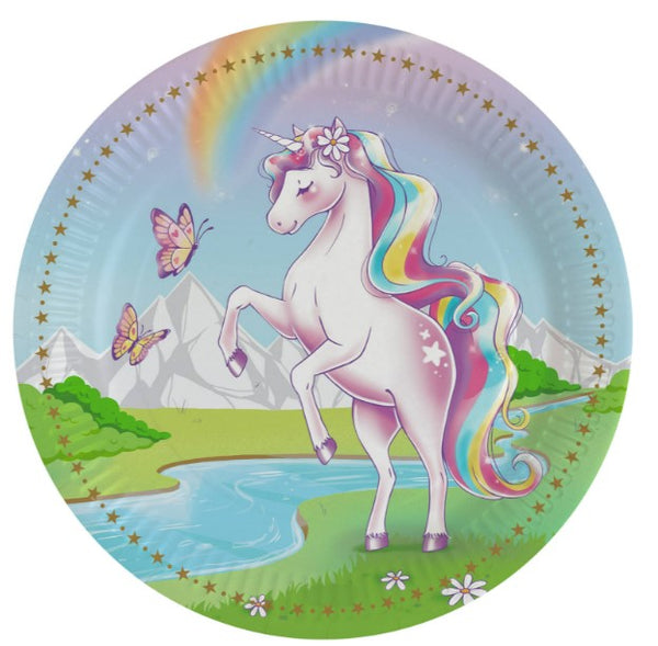 Unicorn 8 Papieren Bordjes (12 stuks)