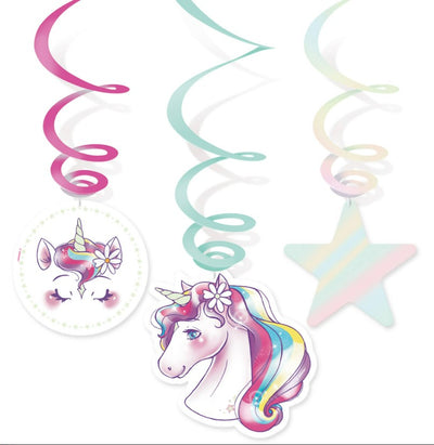 Unicorn 6 Swirl Decoratie (12 stuks)