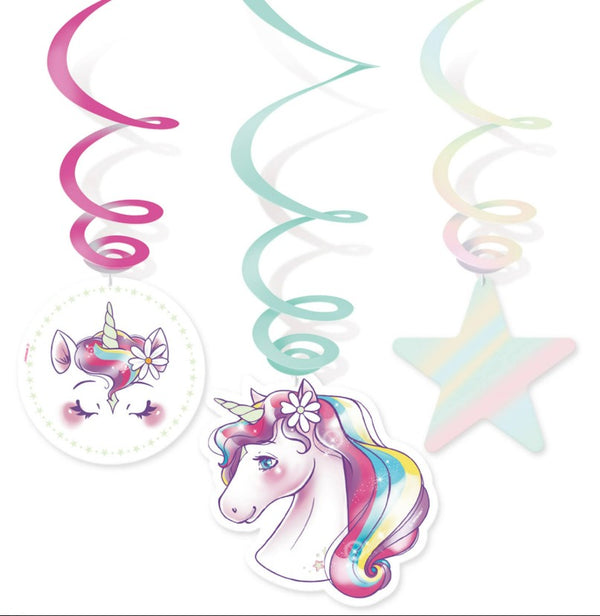 Unicorn 6 Swirl Decoratie (12 stuks)