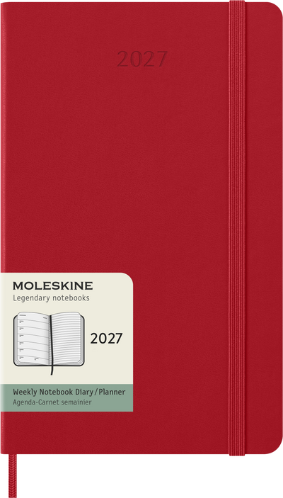 Moleskine Weekplanner Large 2027 Scarlet Red Hard Cover