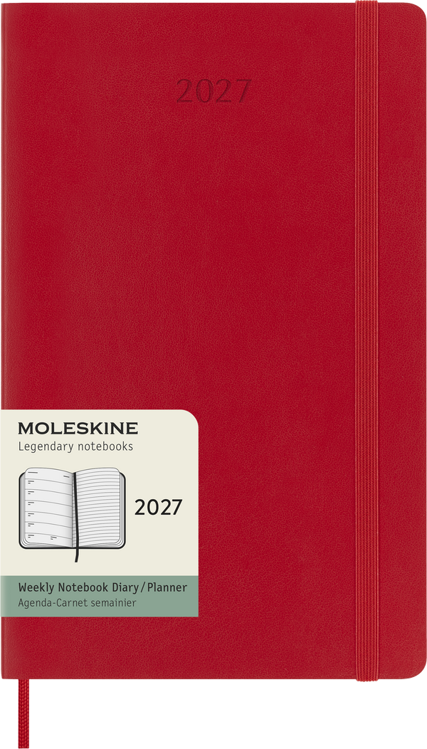Moleskine Weekplanner Large 2027 Scarlet Red Soft Cover
