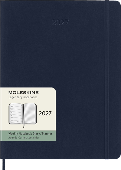 Moleskine Weekplanner XL 2027 Sapphire Blue Soft Cover