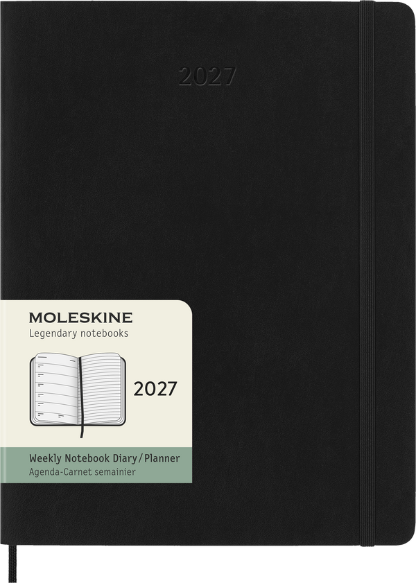 Moleskine weekplanner XL 2027 Black Soft Cover